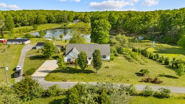 204 Lake Haven Dr, Soddy Daisy, TN 37379 - view from above of property featuring a large body of water and a forest