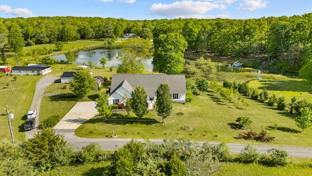 204 Lake Haven Dr, Soddy Daisy, TN 37379 - view from above of property featuring a large body of water and a forest