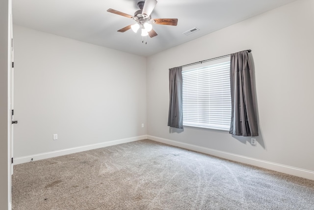 137 Elm Ave, Ringgold, GA 30736 - empty room featuring carpet floors, ceiling fan, baseboards, and visible vents