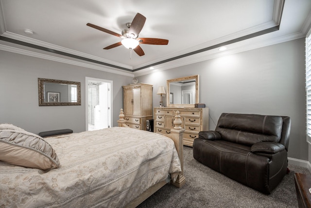 8975 Silver Maple Dr, Ooltewah, TN 37363 - carpeted bedroom with ornamental molding and a ceiling fan