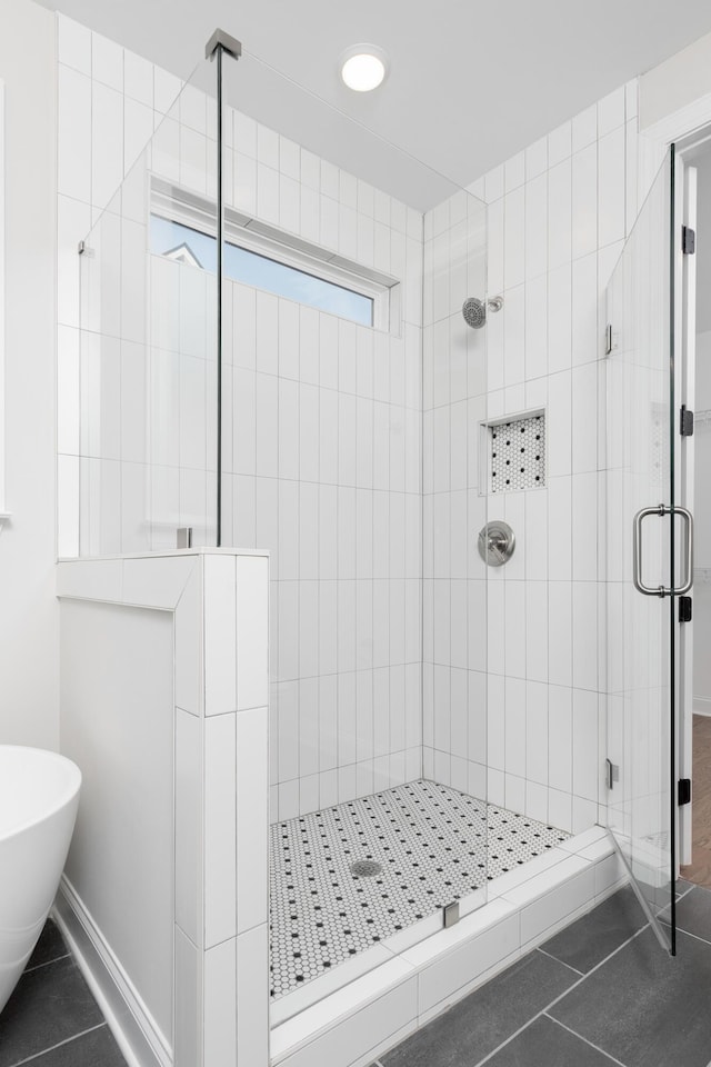 05 Nature Trl, Soddy Daisy, TN 37379 - full bathroom with a shower stall, tile patterned flooring, and recessed lighting