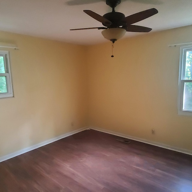 1603 Lisa Lynn Dr, Hixson, TN 37343 - spare room featuring dark wood-style floors and ceiling fan