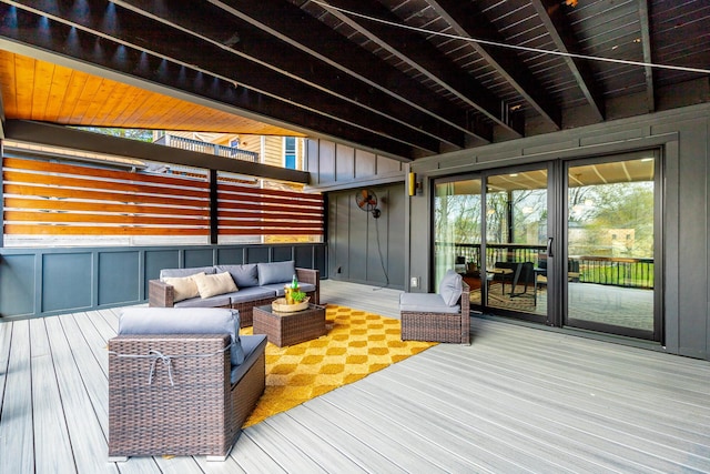 deck featuring an outdoor hangout area