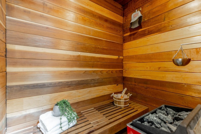 view of sauna