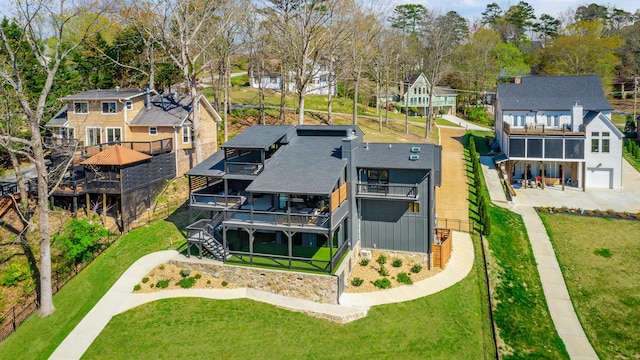 aerial view with a residential view
