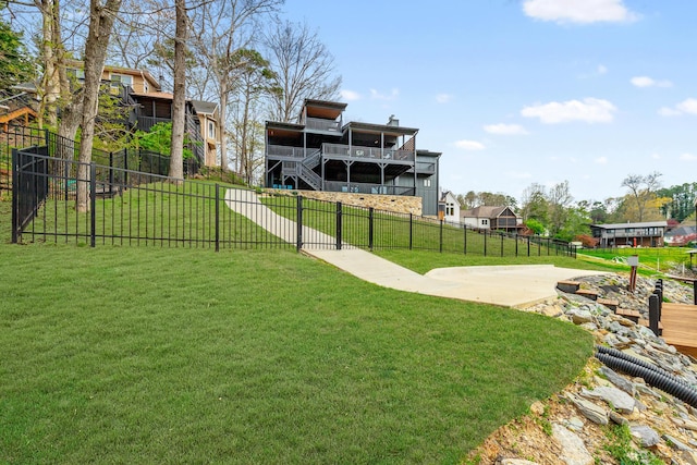 view of yard featuring fence