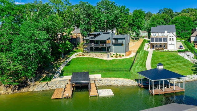 4910 Shoreline Dr, Chattanooga, TN 37416 - dock featuring a water view and boat lift