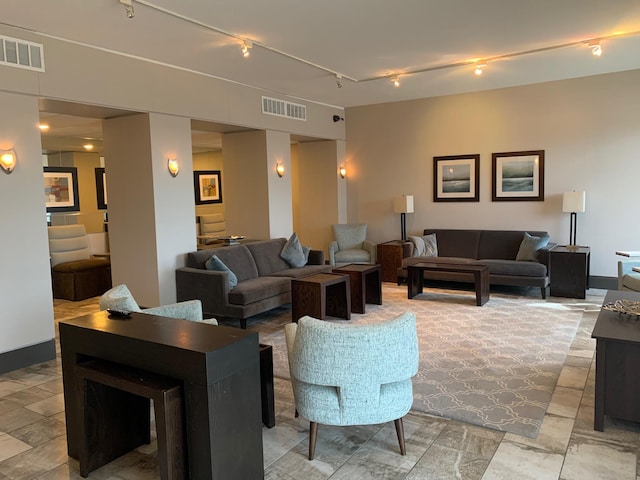 building lobby with visible vents