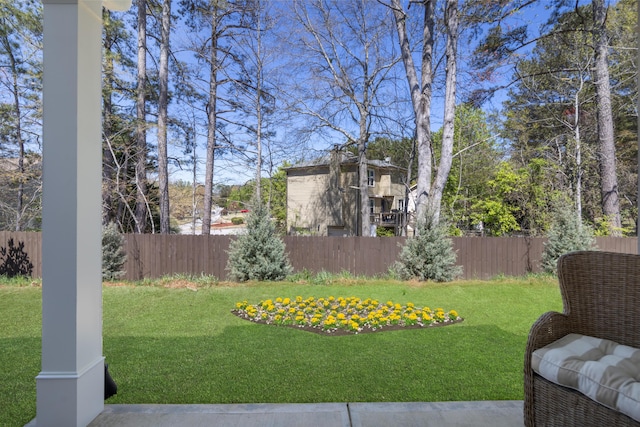 view of yard featuring fence