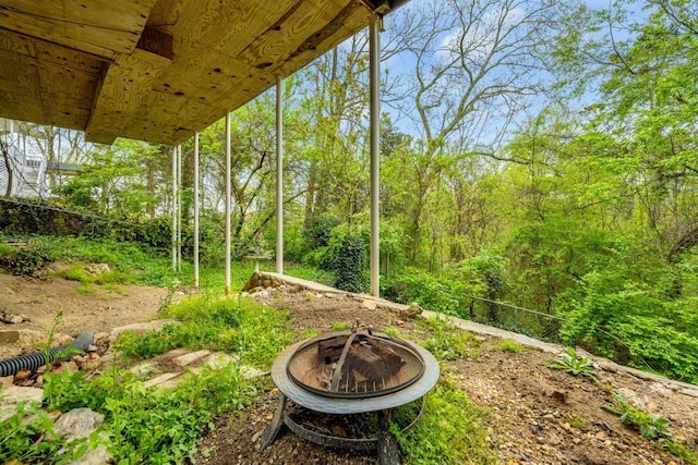 3308 Alta Vista Dr, Chattanooga, TN 37411 - view of yard featuring a fire pit and a view of trees