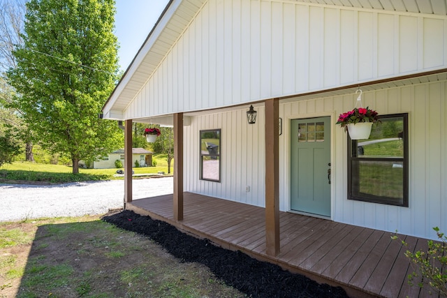 exterior space with covered porch