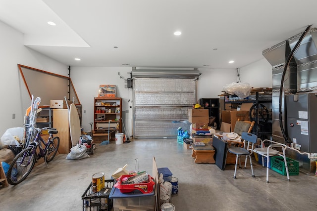 garage featuring recessed lighting