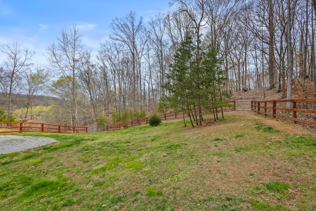 view of yard featuring fence