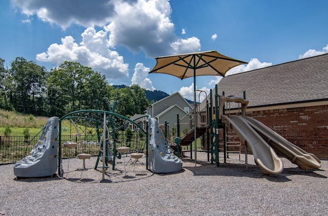 view of community jungle gym