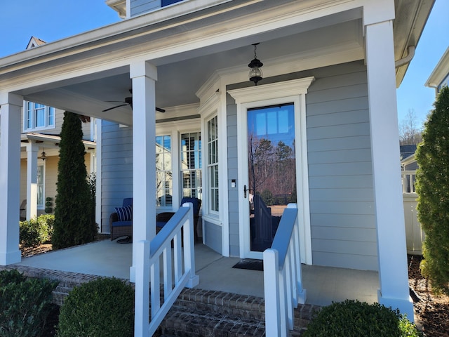 doorway to property featuring a porch