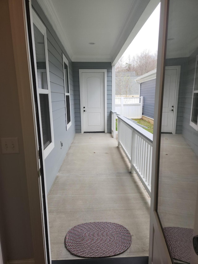balcony featuring a porch
