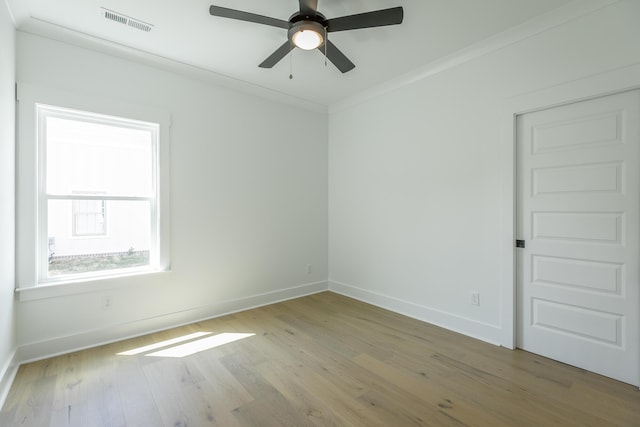 9532 N Valley Trl, Ooltewah, TN 37363 - spare room with baseboards, wood finished floors, ornamental molding, and ceiling fan
