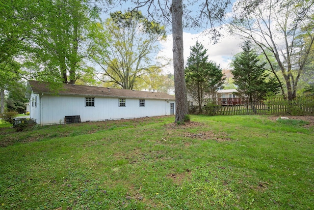 view of yard with fence