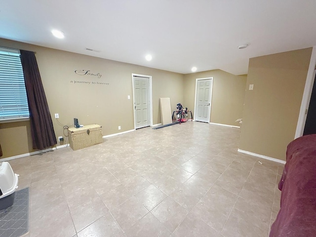 1319 Jacobs Ave, Bridgeport, AL 35740 - interior space featuring recessed lighting, baseboards, and light tile patterned flooring