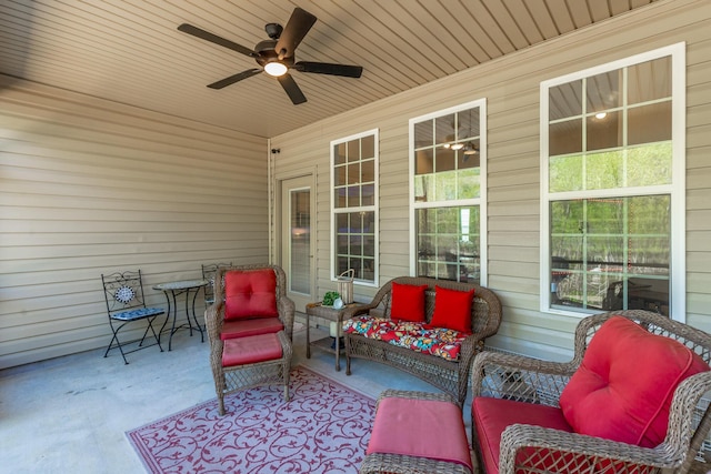 971 Jackson Mill Dr, Hixson, TN 37343 - view of patio with outdoor lounge area and a ceiling fan