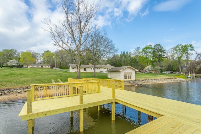 2041 Linwood Cir, Soddy Daisy, TN 37379 - dock area featuring a deck with water view and a lawn