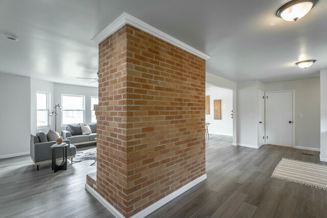 2041 Linwood Cir, Soddy Daisy, TN 37379 - hall with dark wood-type flooring and baseboards