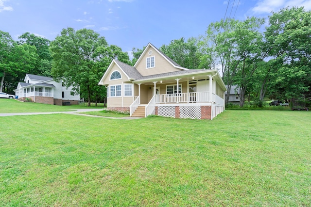 82 Andrew Rd, Ringgold, GA 30736 - view of front of property featuring a porch, a front lawn, and crawl space