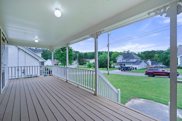 82 Andrew Rd, Ringgold, GA 30736 - wooden deck with a porch, a yard, and a residential view