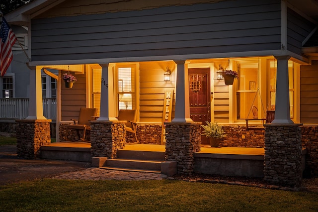 219 Martin Rd, Chattanooga, TN 37415 - view of front of property featuring covered porch and stone siding