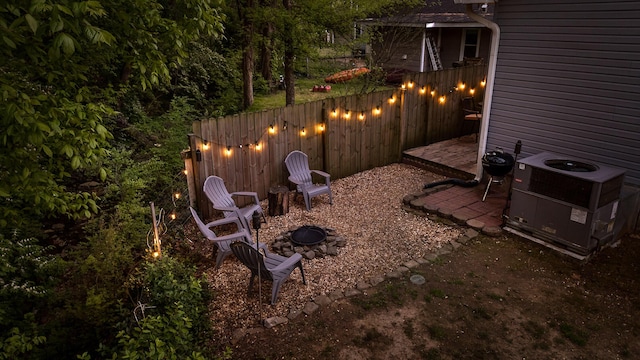 219 Martin Rd, Chattanooga, TN 37415 - view of yard with an outdoor fire pit, central AC, and a patio