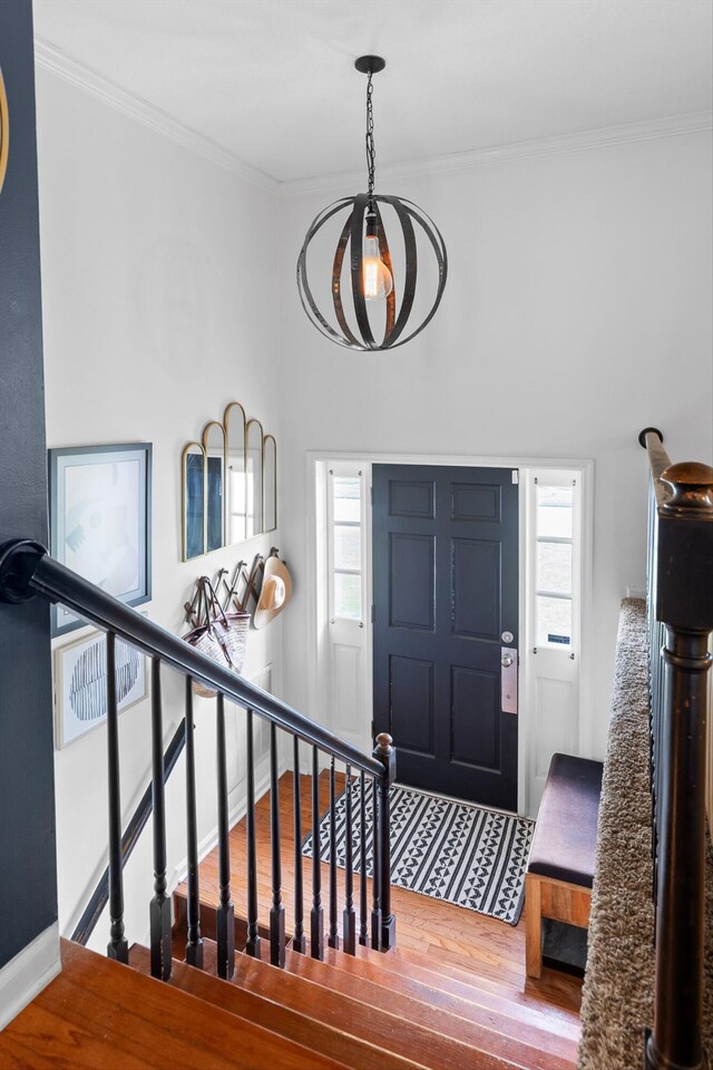 1905 Bella Vista Dr, Chattanooga, TN 37421 - foyer entrance with wood finished floors, crown molding, and baseboards