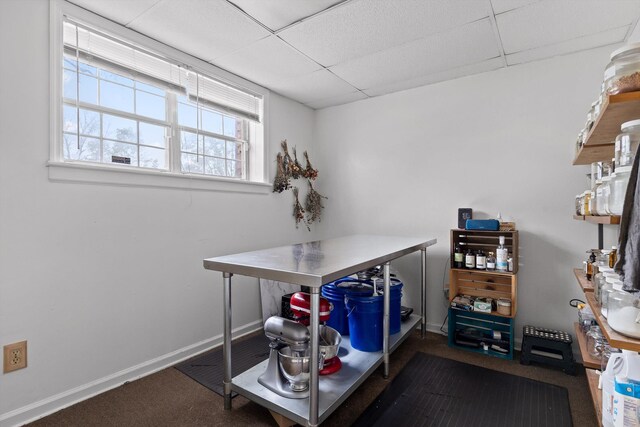 1905 Bella Vista Dr, Chattanooga, TN 37421 - office area with a drop ceiling and baseboards