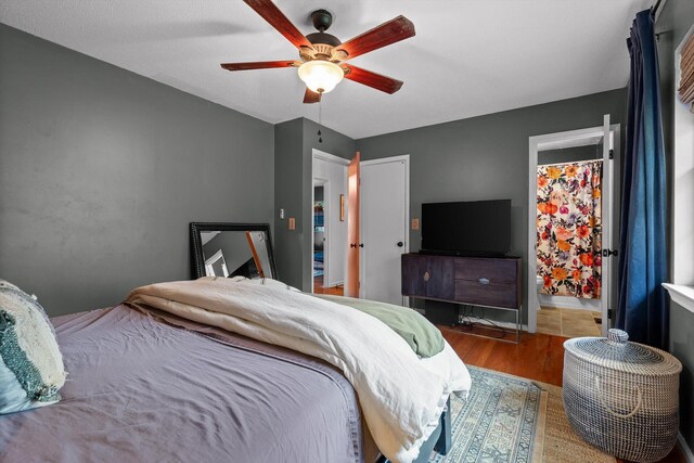 1905 Bella Vista Dr, Chattanooga, TN 37421 - bedroom featuring wood finished floors, ceiling fan, and ensuite bathroom