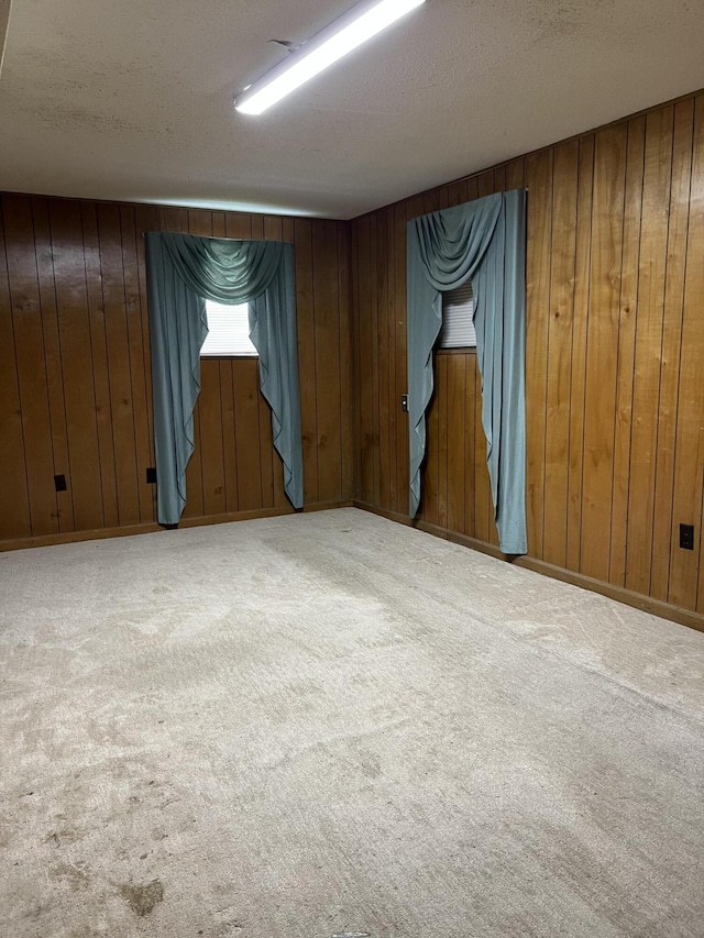 9121 Potomac Dr, Chattanooga, TN 37421 - empty room with carpet floors, wooden walls, and a textured ceiling