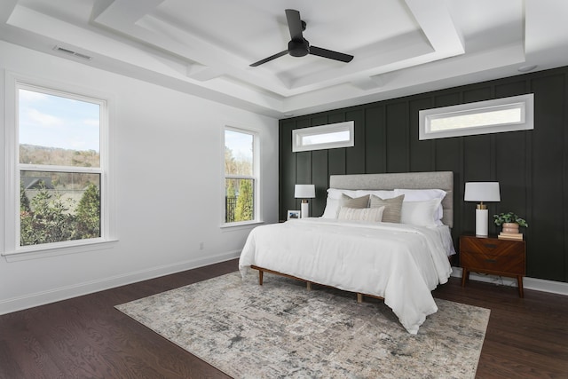 92 Lemonade St, Chattanooga, TN 37421 - bedroom featuring a raised ceiling, dark wood-type flooring, and a ceiling fan