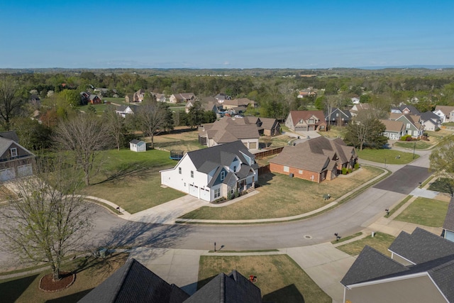 bird's eye view with a residential view