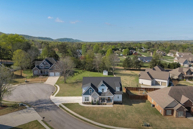 bird's eye view with a residential view