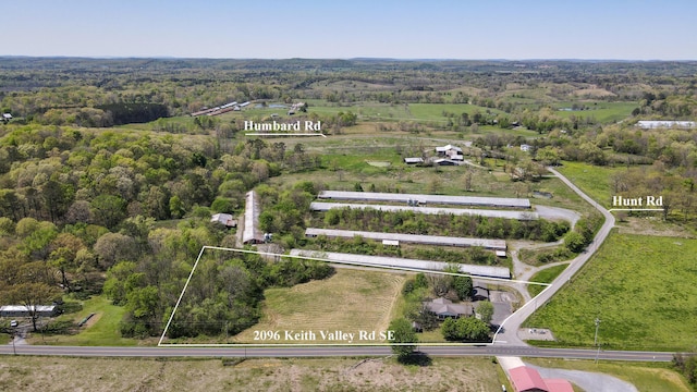 drone / aerial view with a forest view