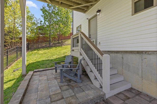 view of patio featuring a fenced backyard