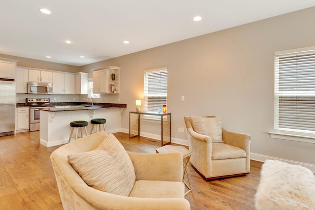 114 W 19th St, Chattanooga, TN 37408 - living area with light wood-style floors and recessed lighting
