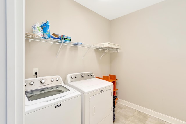 114 W 19th St, Chattanooga, TN 37408 - laundry area featuring baseboards, separate washer and dryer, and laundry area