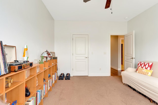 114 W 19th St, Chattanooga, TN 37408 - sitting room with carpet, baseboards, and a ceiling fan