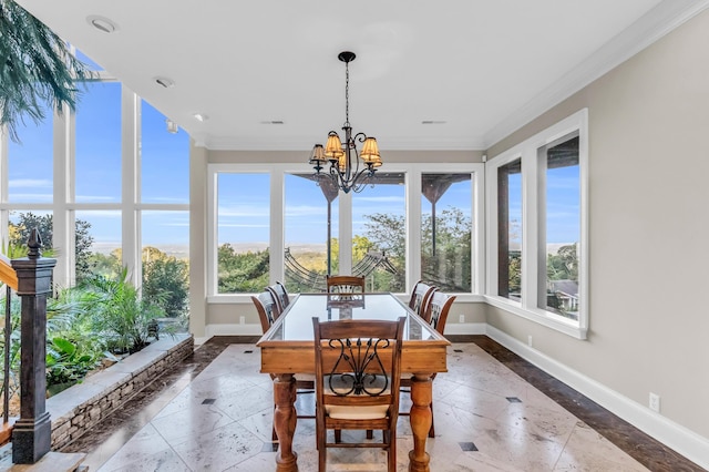 381 E View Dr, Chattanooga, TN 37404 - sunroom / solarium with a chandelier and crown molding