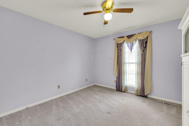 6434 Waconda Point Rd, Harrison, TN 37341 - carpeted spare room featuring ceiling fan, baseboards, and visible vents