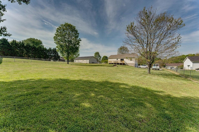 view of yard with fence