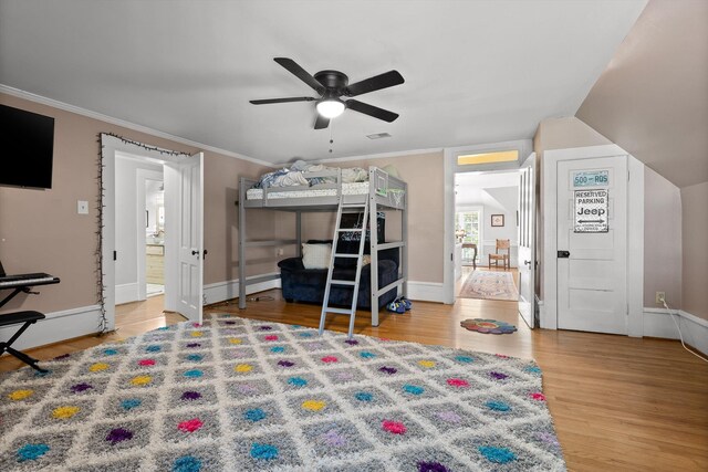 302 S Main St, Lafayette, GA 30728 - bedroom featuring baseboards, wood finished floors, and ornamental molding