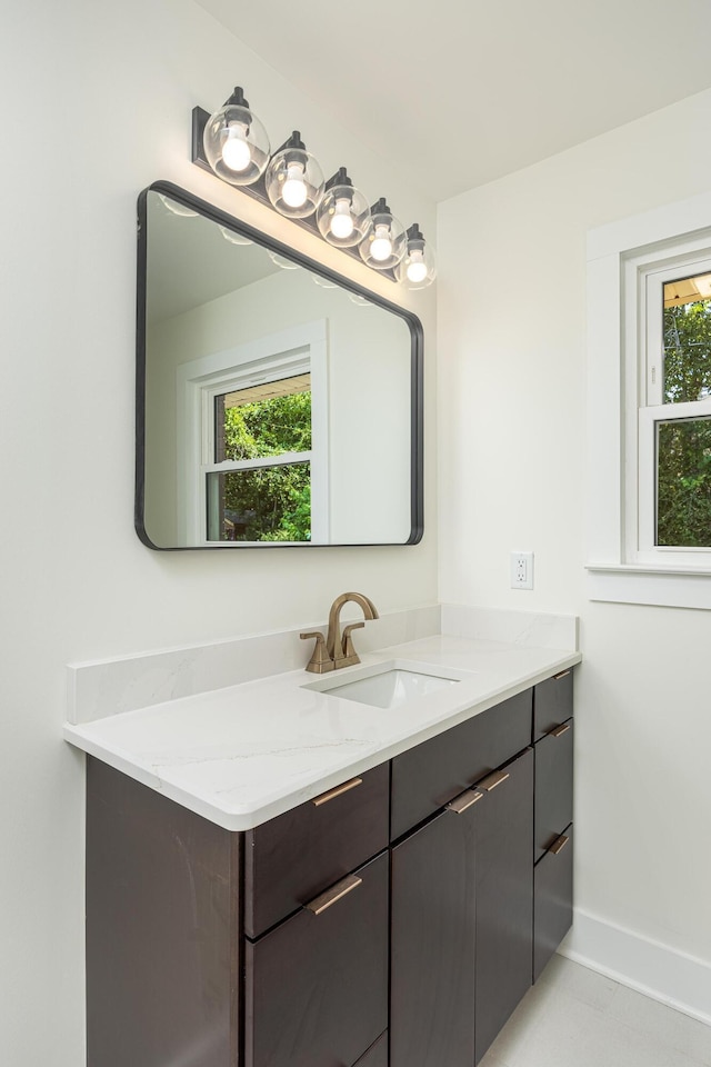 bathroom featuring vanity and a healthy amount of sunlight