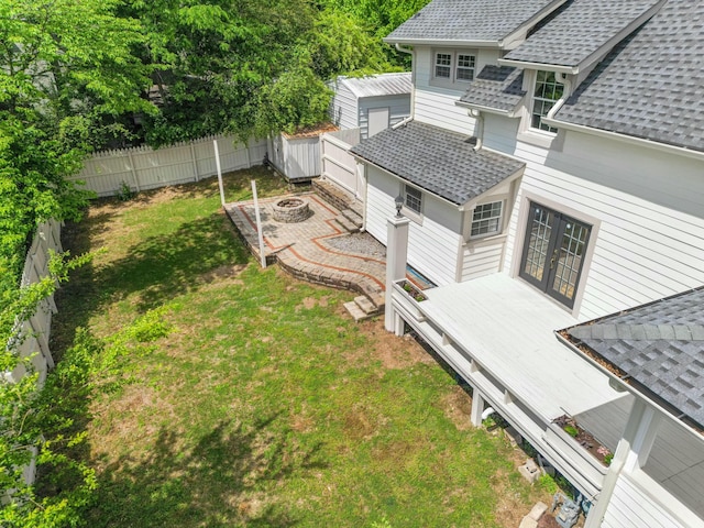 1306 Normal Ave, Chattanooga, TN 37405 - view of yard with fence, an outdoor fire pit, and a deck