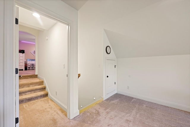 7415 Island Manor Dr, Harrison, TN 37341 - bonus room with carpet, arched walkways, baseboards, and lofted ceiling