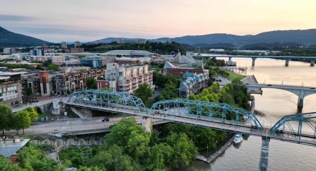 129 Walnut St Unit 322, Chattanooga, TN 37403 - aerial view at dusk of a notable bridge and a water and mountain view